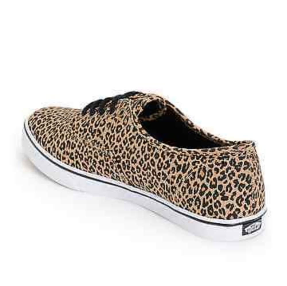 Vans Leopard Print Authentic Canvas Sneaker Size 6 - image 2
